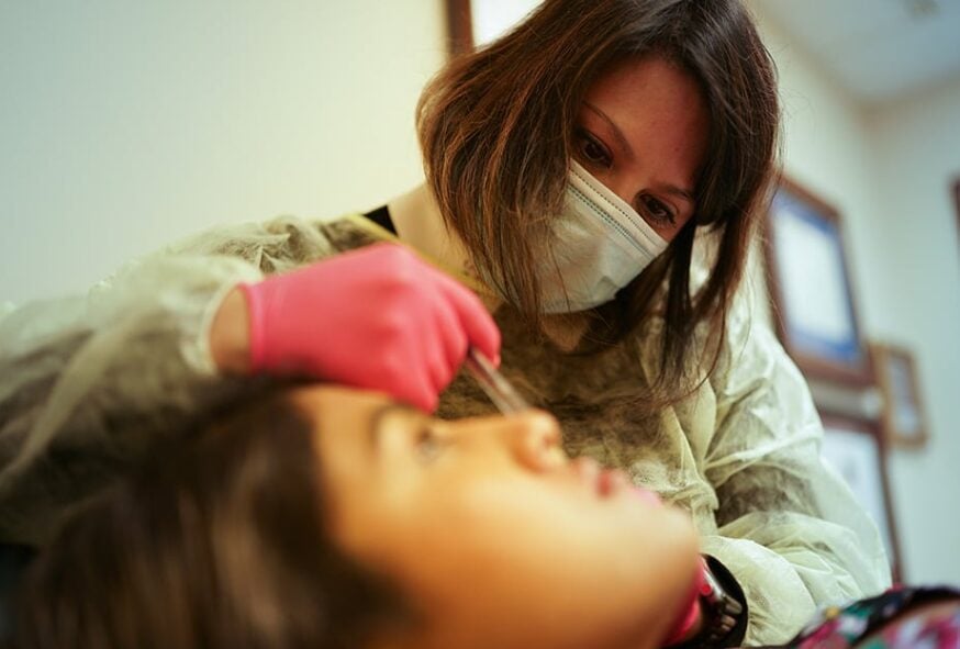 Dermal filler injection being administered in San Antonio