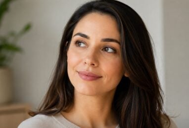 Woman with restored midface volume after facial fat injections